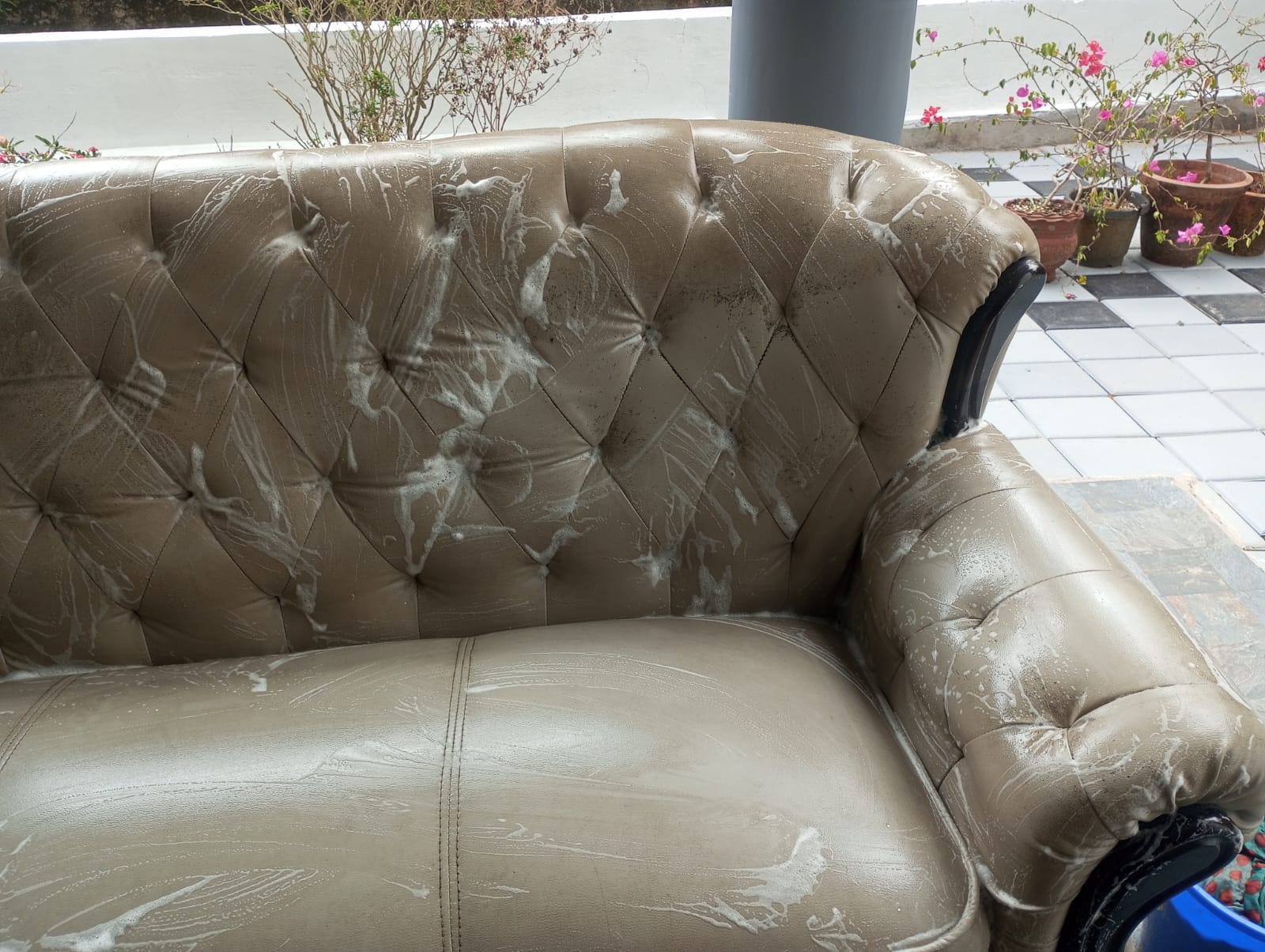 Upholstery before   cleaning